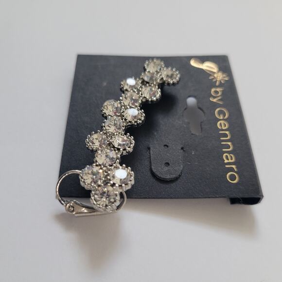 G By Gennaro Silver Tone Crystal Ear Cuff Earring NWT - Picture 2 of 4